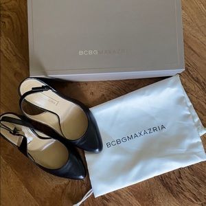 Black heels BCBG sling back shoes (new)